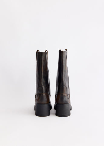 Inaya Brushed Brown Ankle Boots