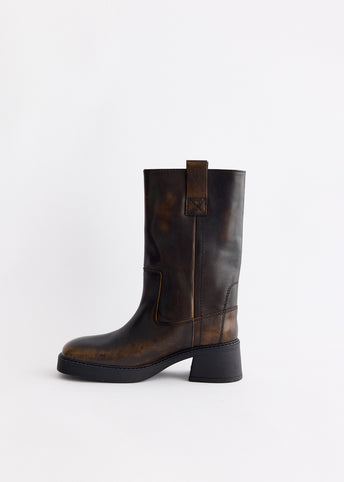 Inaya Brushed Brown Ankle Boots