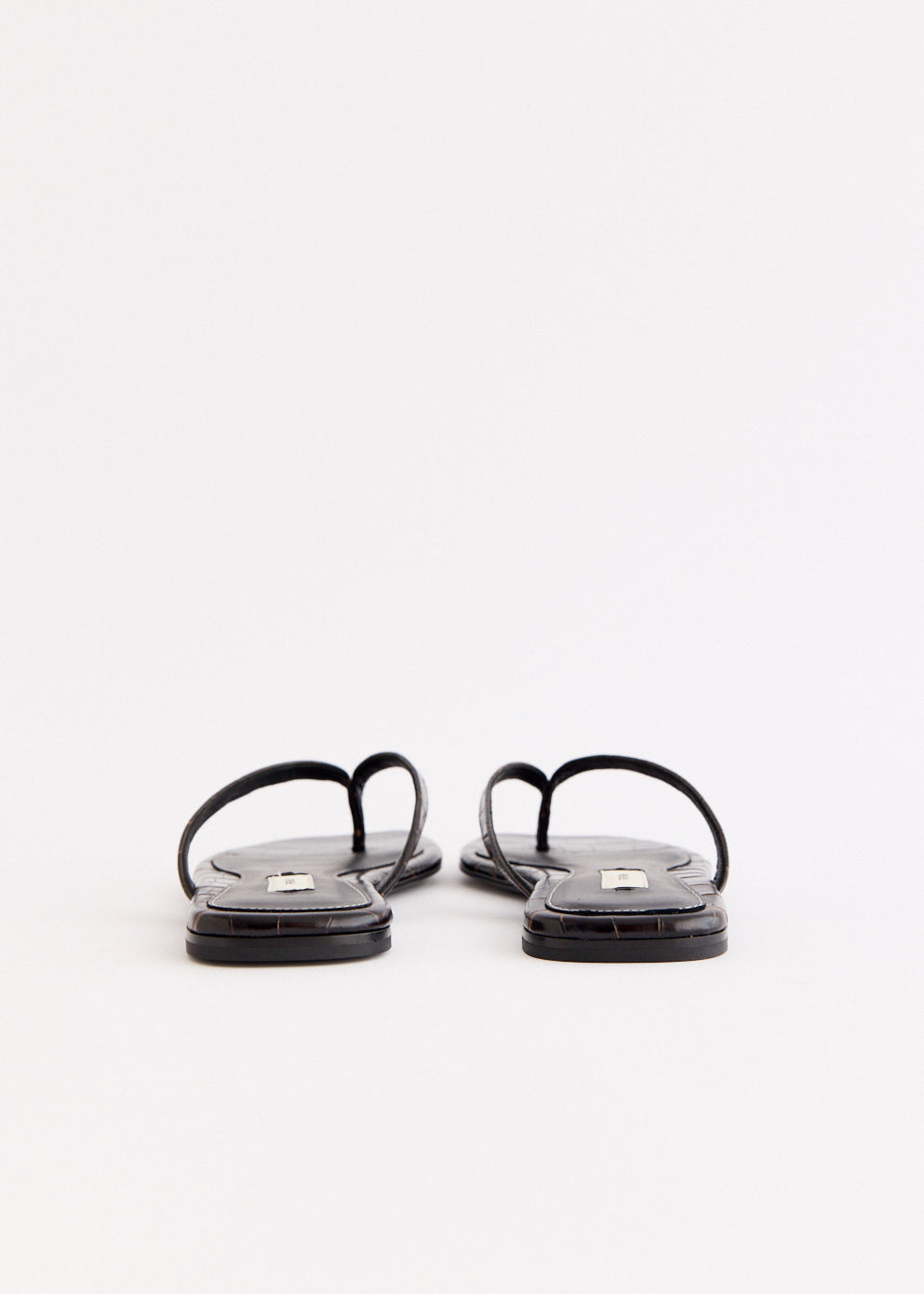 Croco-Embossed Flip Flops