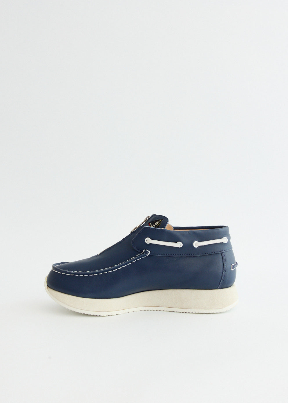 Leather Zip Deck Sneakers