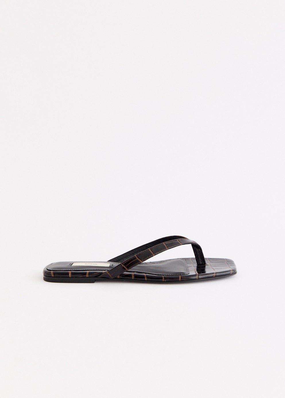 Croco-Embossed Flip Flops
