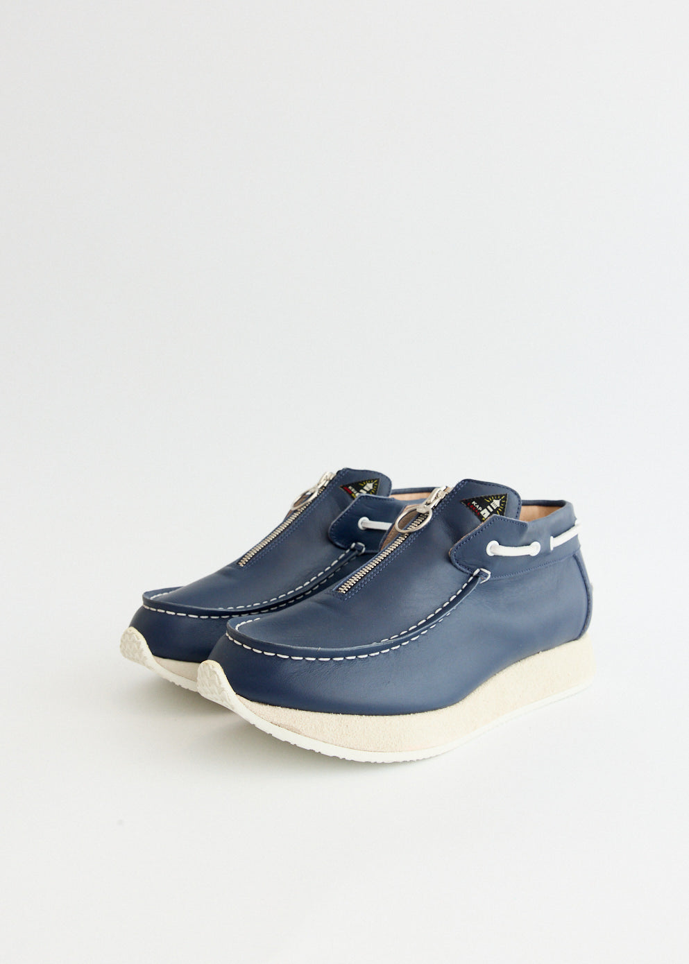 Leather Zip Deck Sneakers