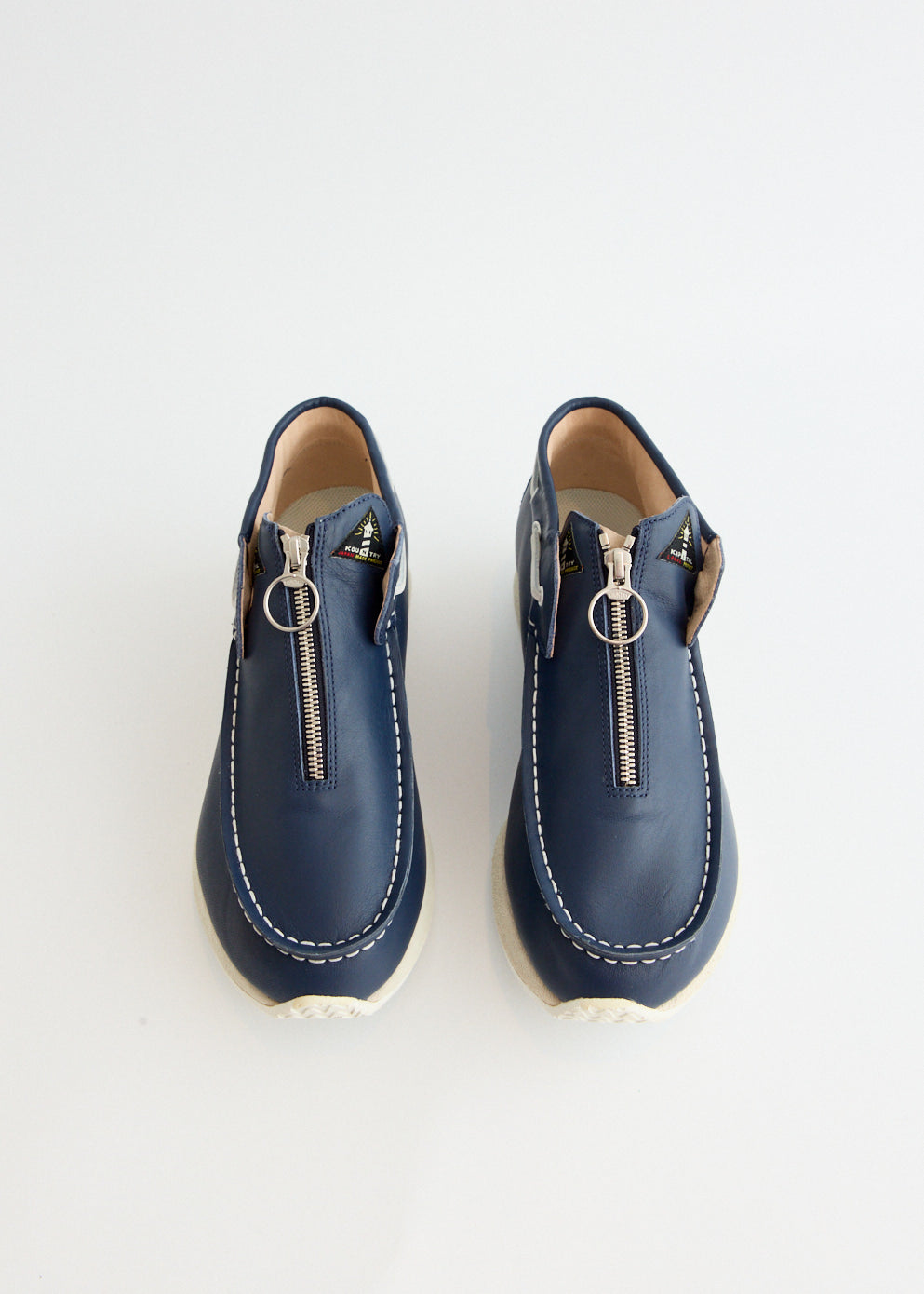 Leather Zip Deck Sneakers