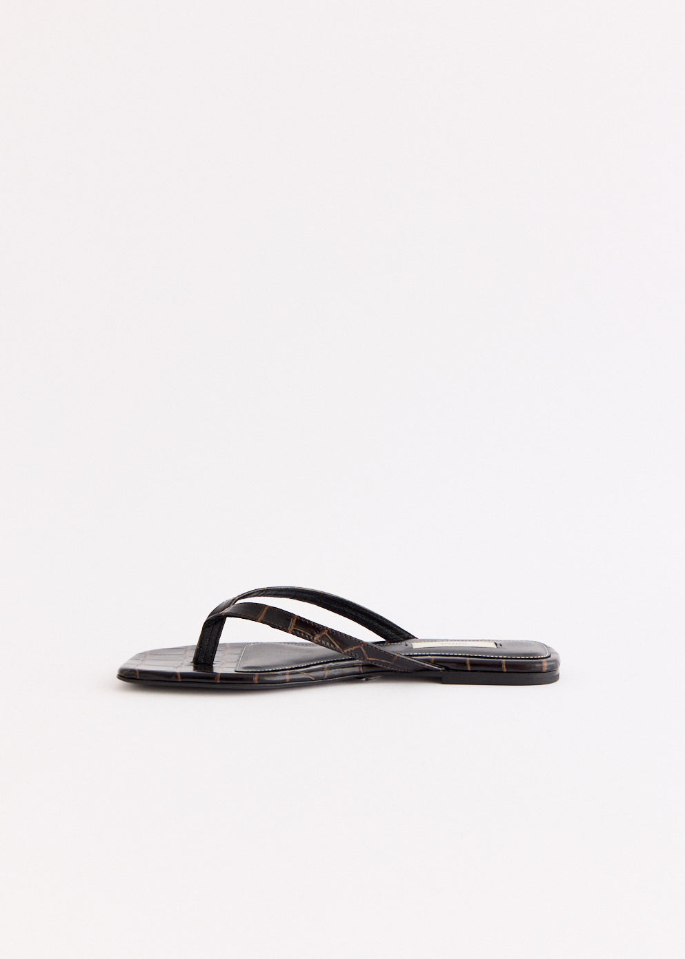 Croco-Embossed Flip Flops