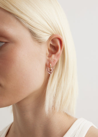 Hoop And Resin Heart Earring