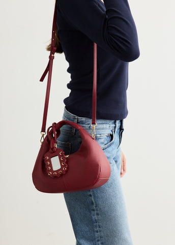 Grained Mini Hobo Bag