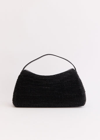 T-Lock Woven Leather Top Handle Bag