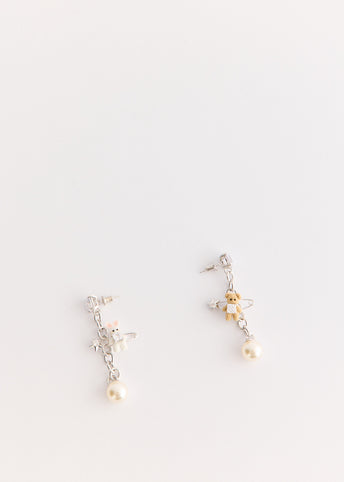 Woven Mini Bear Pin Lock Earring