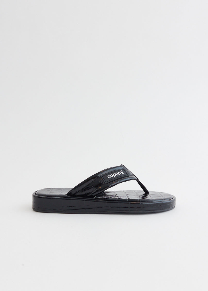 サンダル・ミュール Coperni SS24 CROCO BRANDED \nFLIP FLOP (COPSH37838 BLACK) CROCOBRANDEDFLIPFLOP_01.jpg?v=