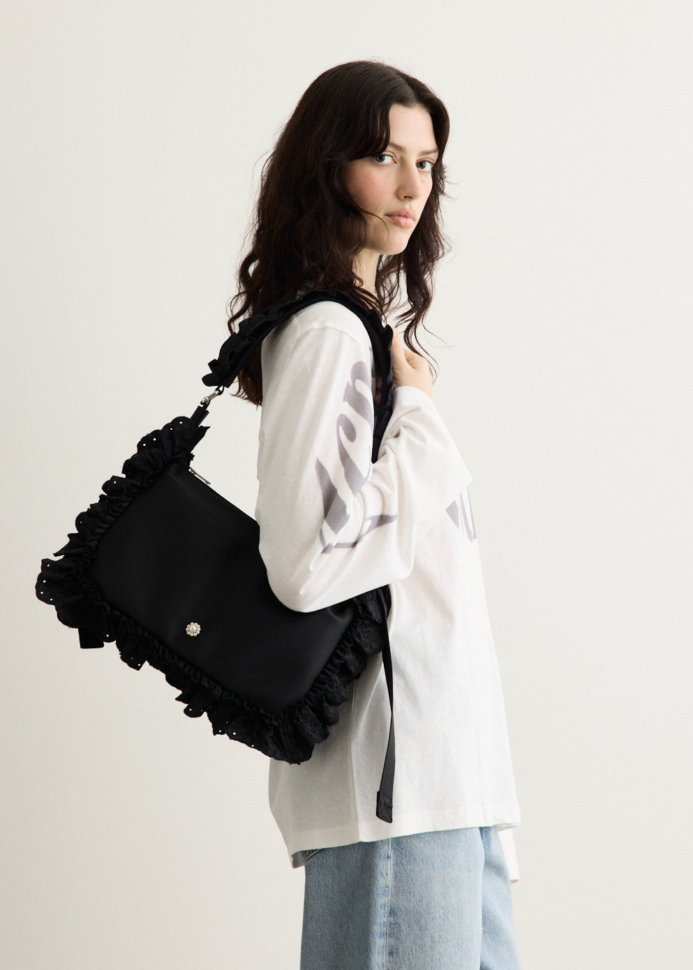Pillowcase Shoulder Bag With Daisy