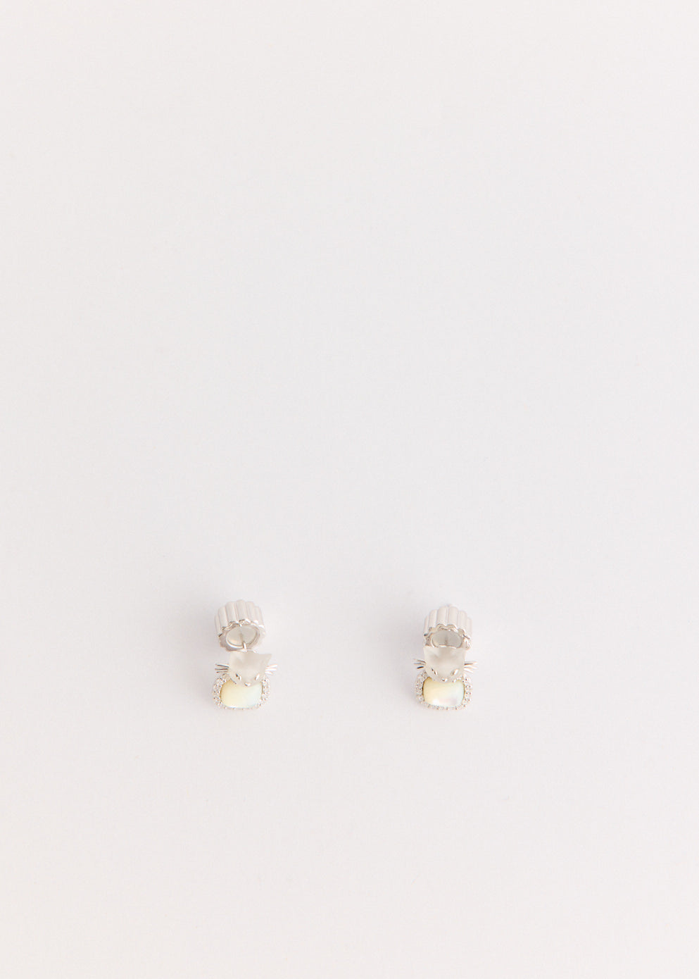 Mini Cat Mother Of Pearl Earrings