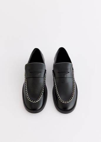 Lucan Black Penny Loafers
