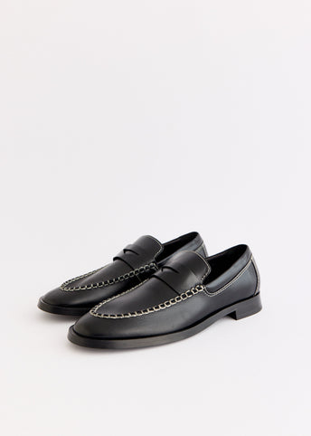Lucan Black Penny Loafers
