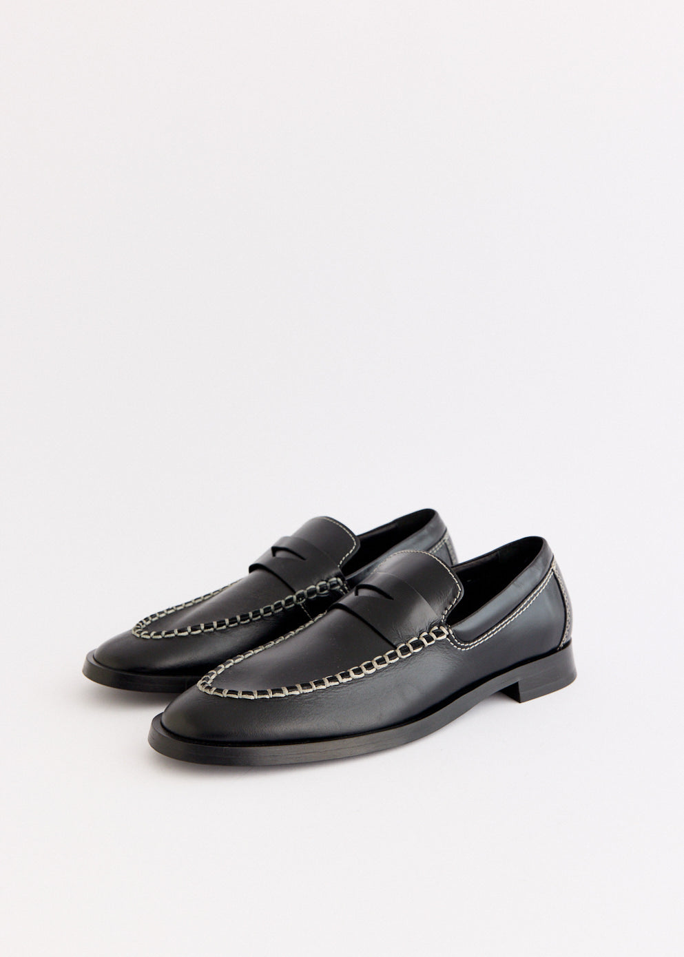 Lucan Black Penny Loafers