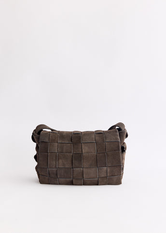 Suede Woven Envelope Mini Tote