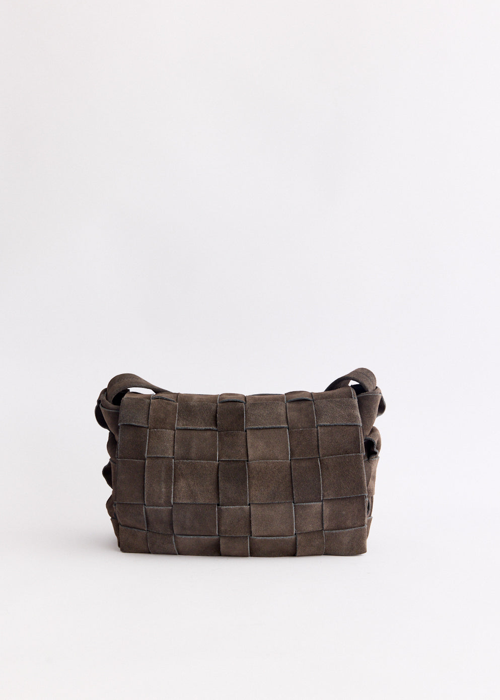 Suede Woven Envelope Mini Tote
