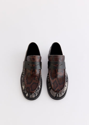 Zita Brown and Grey Moccasin Loafers