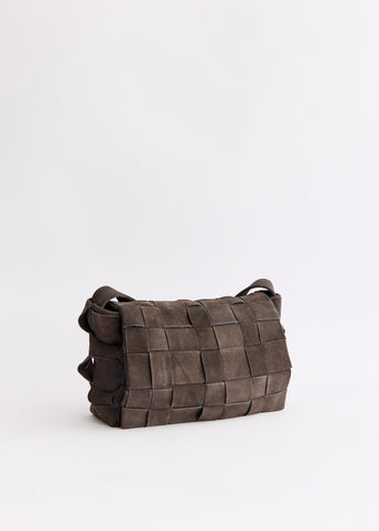 Suede Woven Envelope Mini Tote