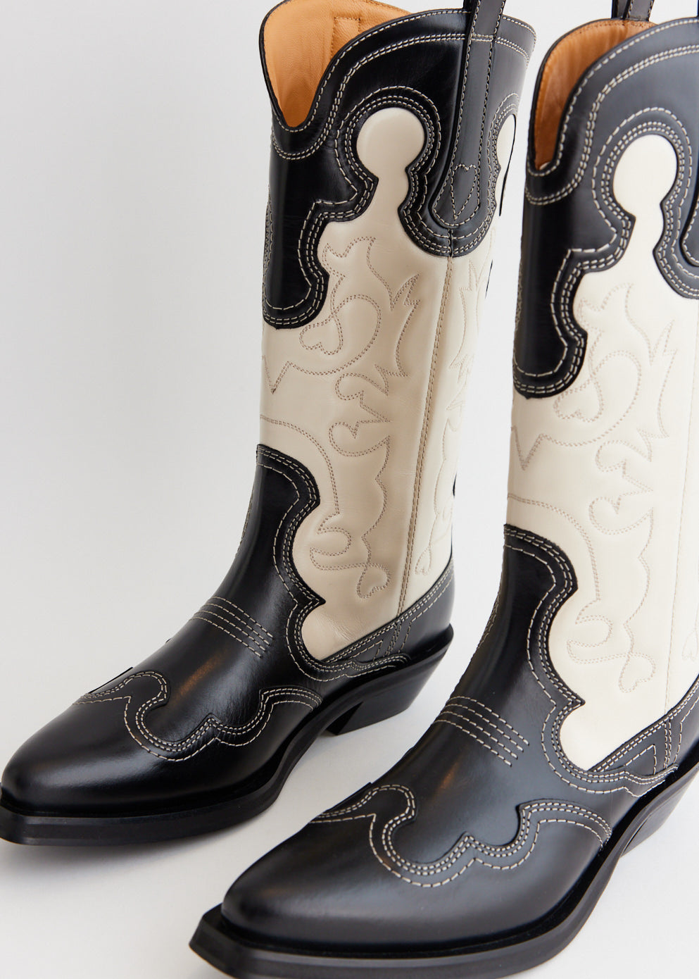 Mid Shaft Embroidered Western Boots
