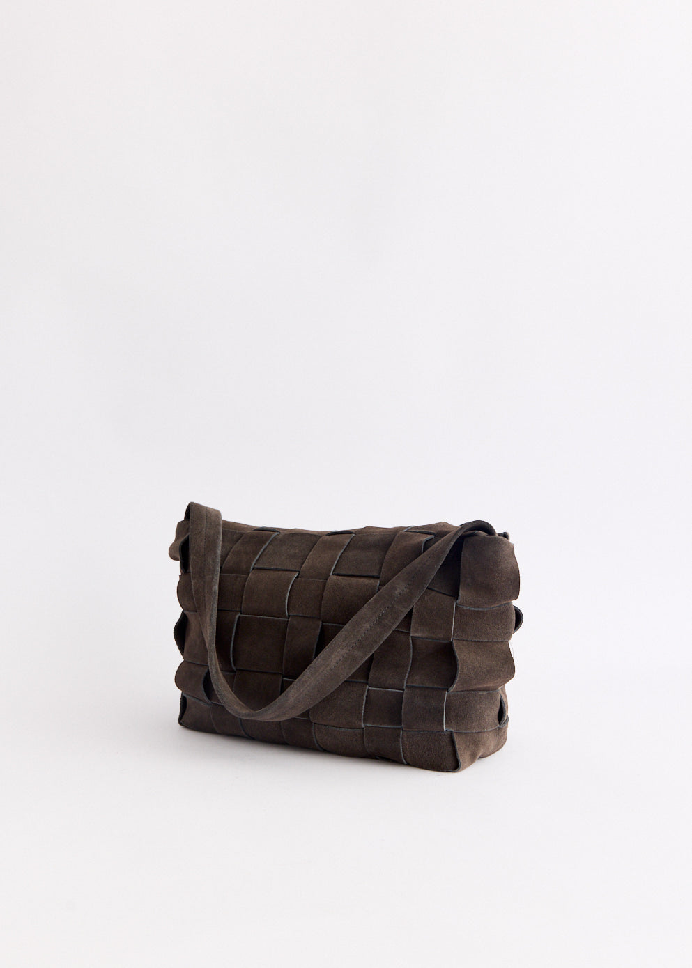 Suede Woven Envelope Mini Tote