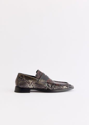 Zita Brown and Grey Moccasin Loafers