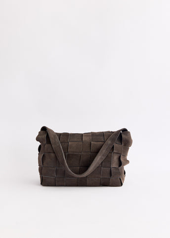 Suede Woven Envelope Mini Tote