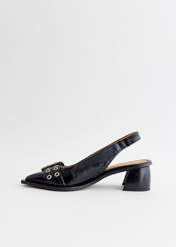 Feminine Buckle Slingback Pumps