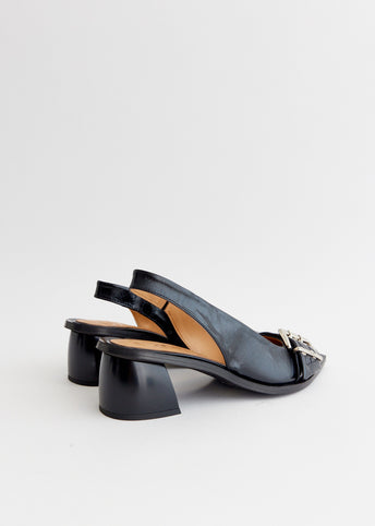 Feminine Buckle Slingback Pumps