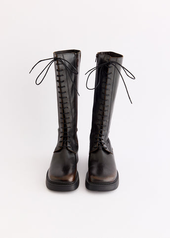 Abrama Brushed Brown Tall Boots