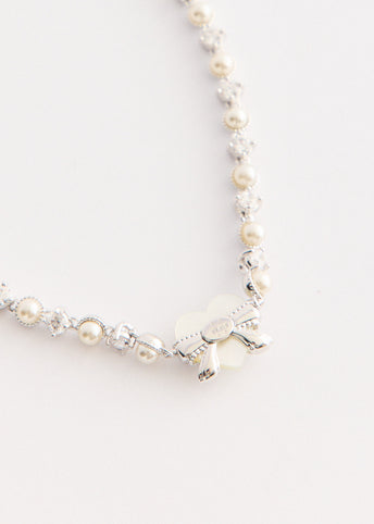 Heart Shaped Pearl Chain Necklace