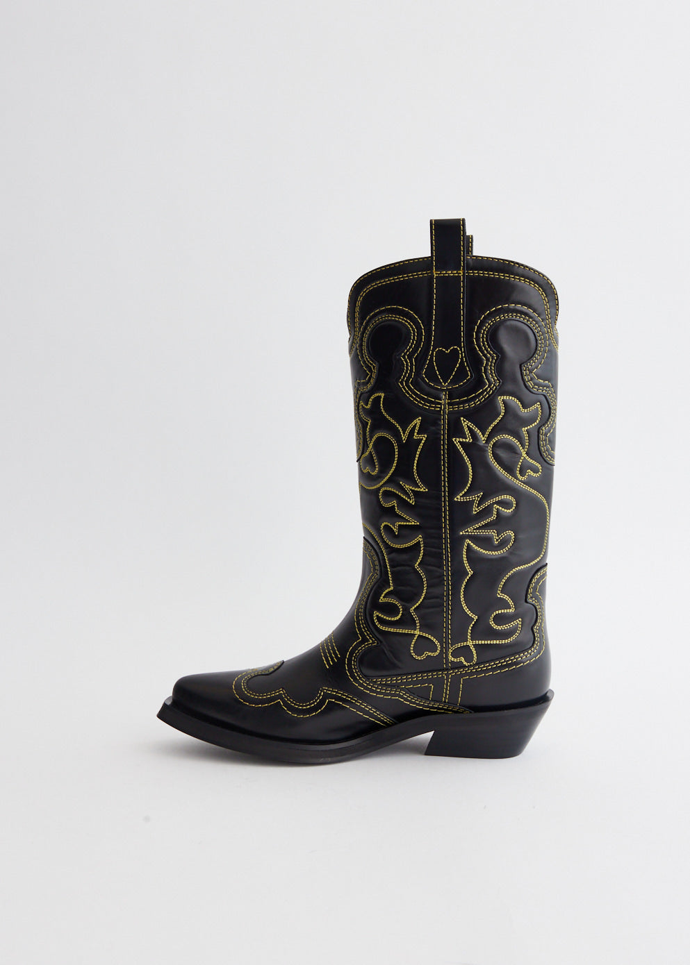 Mid Shaft Embroidered Western Boots