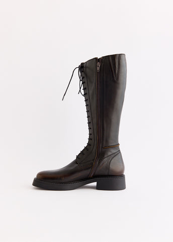 Abrama Brushed Brown Tall Boots