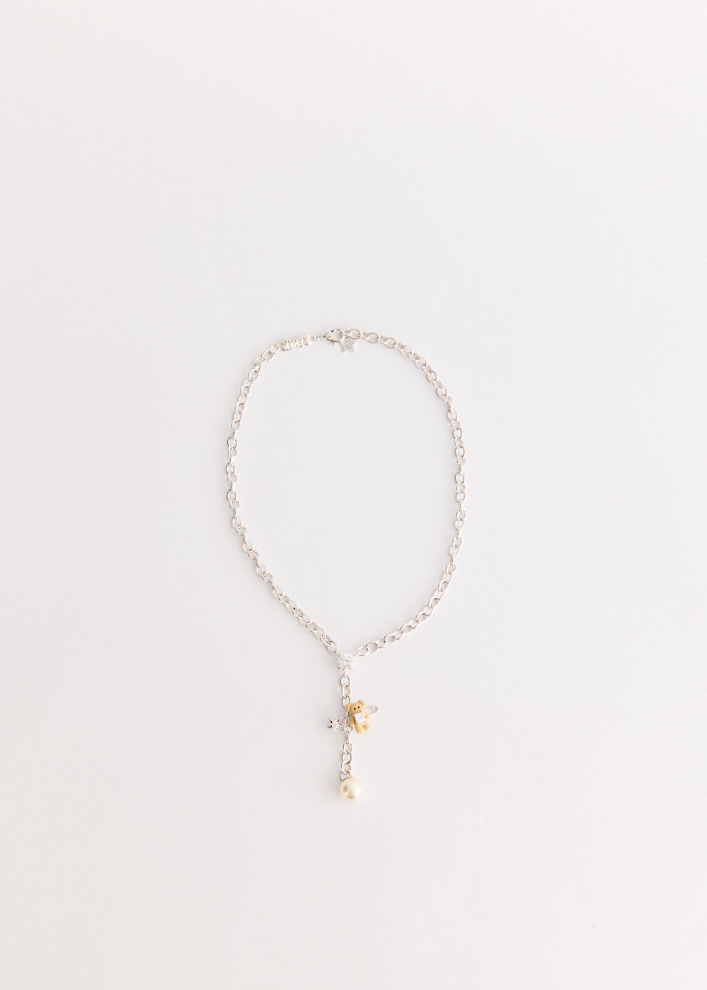 Woven Mini Bear Pin Lock Necklace