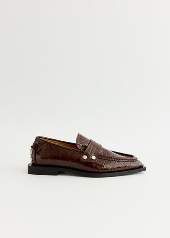 Studs Square Toe Loafers