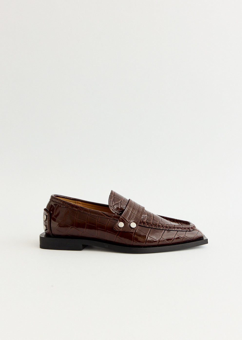 Studs Square Toe Loafers