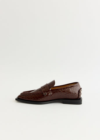 Studs Square Toe Loafers