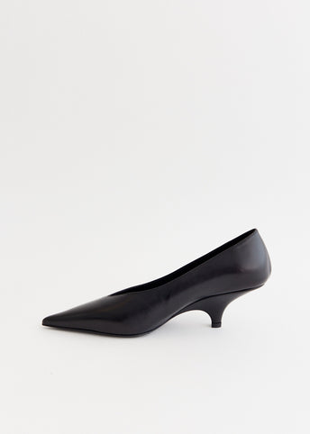 The Leather Wedge Heel Pumps