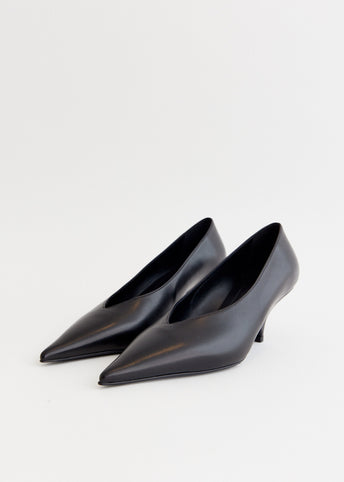 The Leather Wedge Heel Pumps