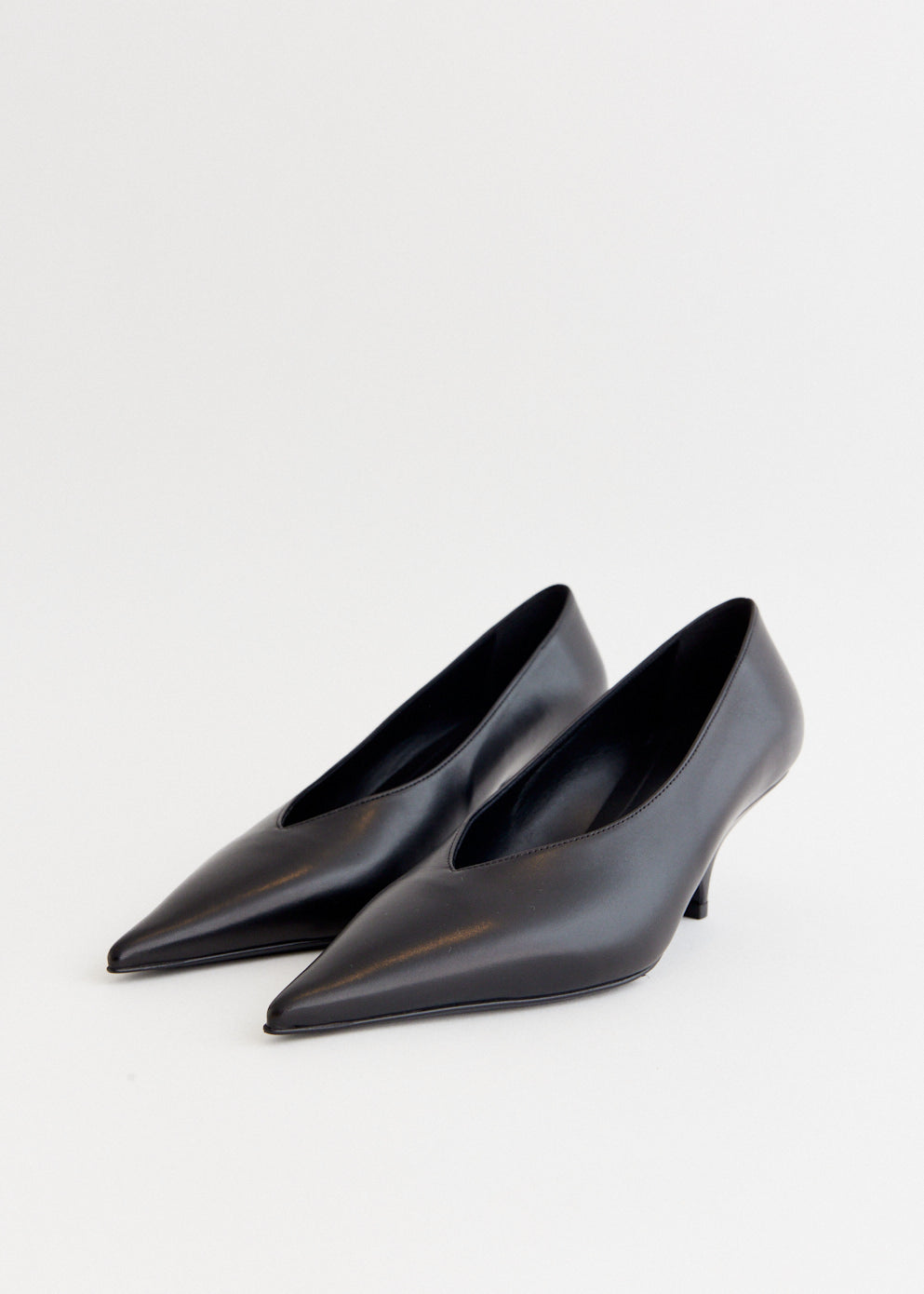 The Leather Wedge Heel Pumps