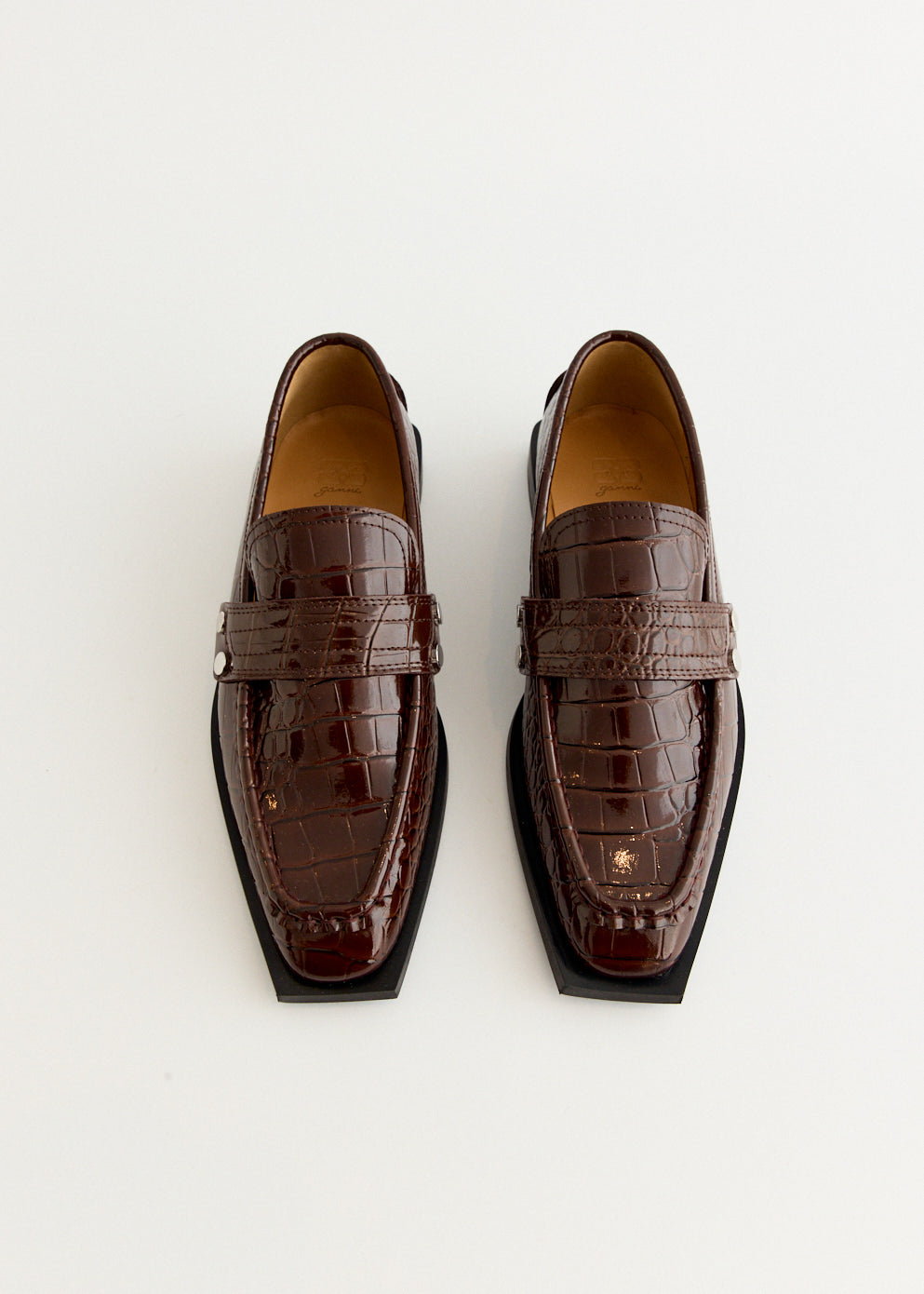 Studs Square Toe Loafers
