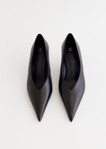 The Leather Wedge Heel Pumps