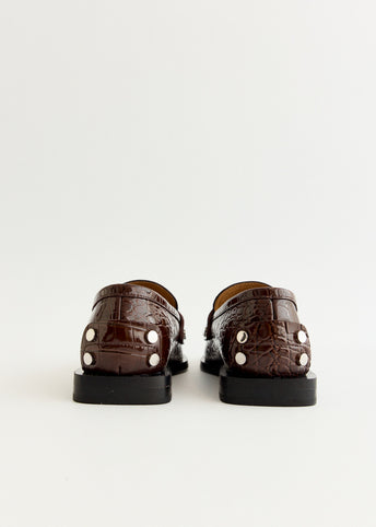 Studs Square Toe Loafers