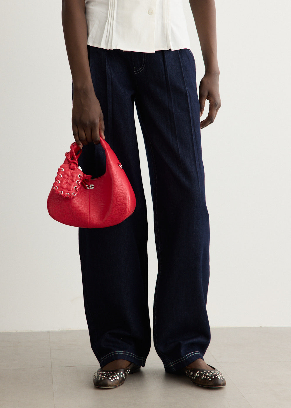 Grained Mini Hobo Bag