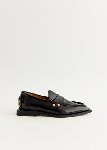 Studs Square Toe Loafers