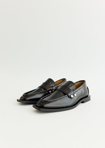 Studs Square Toe Loafers
