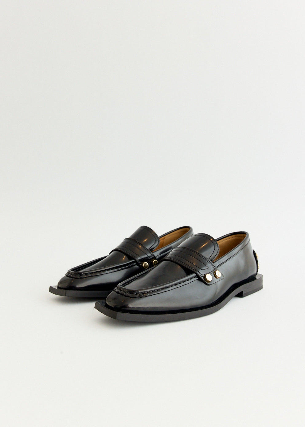 Studs Square Toe Loafers