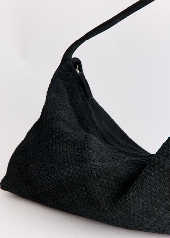 Suede Woven Hobo Bag