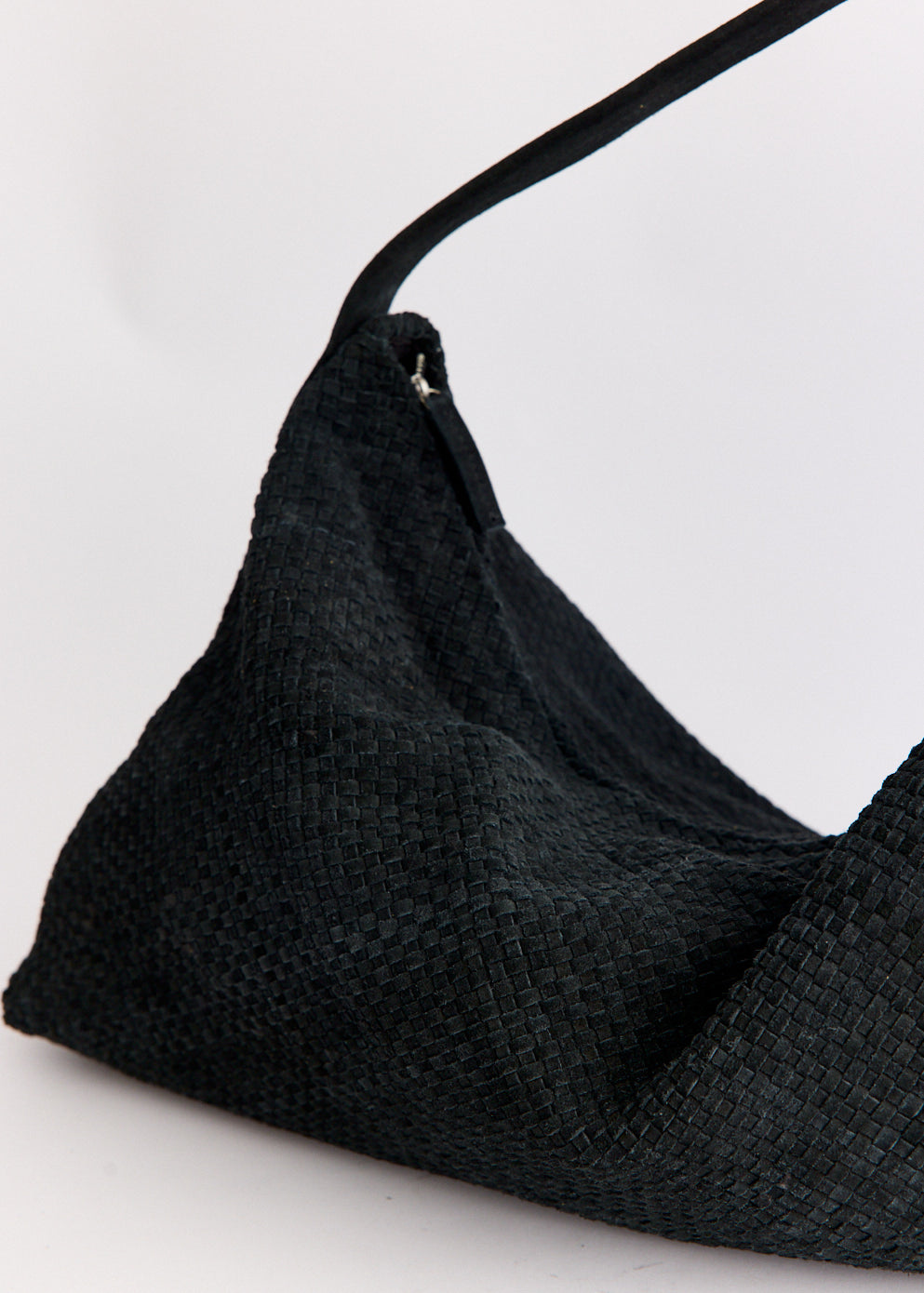 Suede Woven Hobo Bag