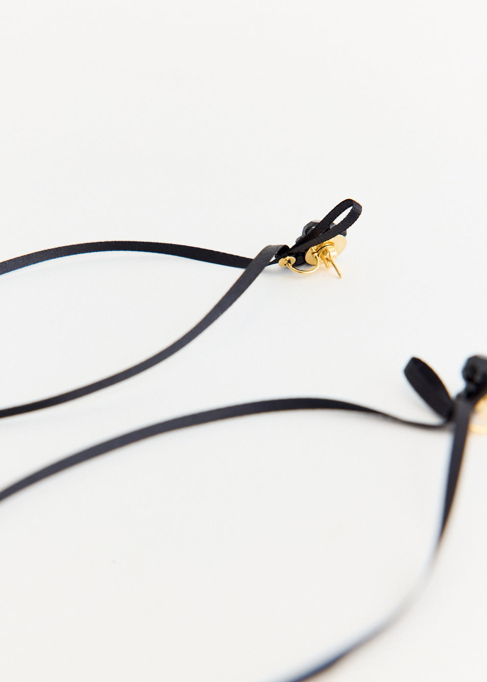 Slim Bow Ribbon Stud Earrings