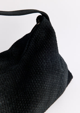 Suede Woven Hobo Bag